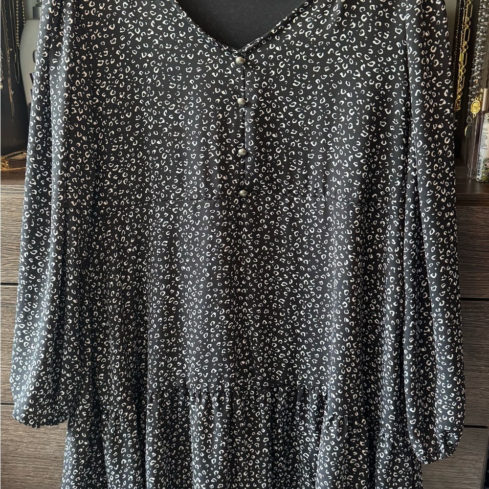 Black and White Patterned Dress